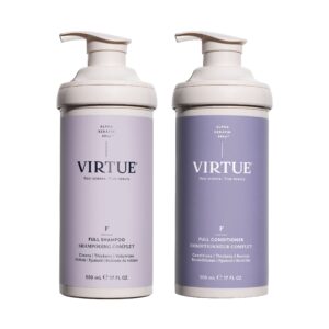 virtue full sulfate free volumizing shampoo and conditioner set thickens, safe for all hair types, color safe