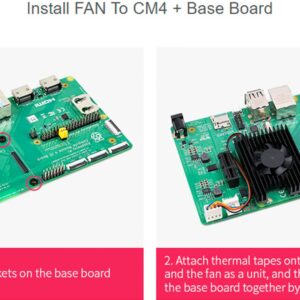 Dedicated All-in-One 3007 Cooling Fan for Raspberry Pi Compute Module 4 (CM4),PWM Speed Adjustable Low Noise More Convenient, with Thermal Tapes