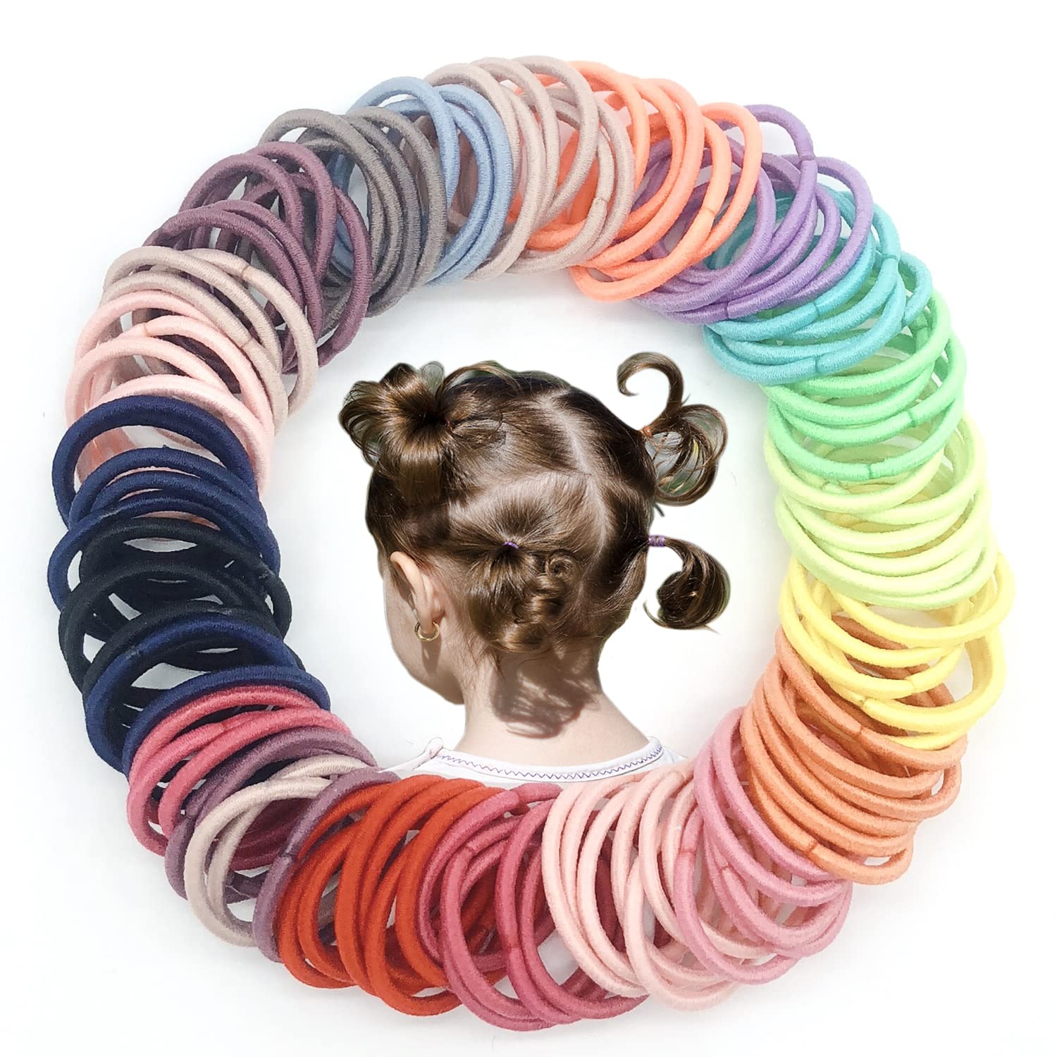 300PCS Baby Toddler Hair Ties， Finger Hair Ties Small Ponytail Holders Hair Ties for Kids Girls