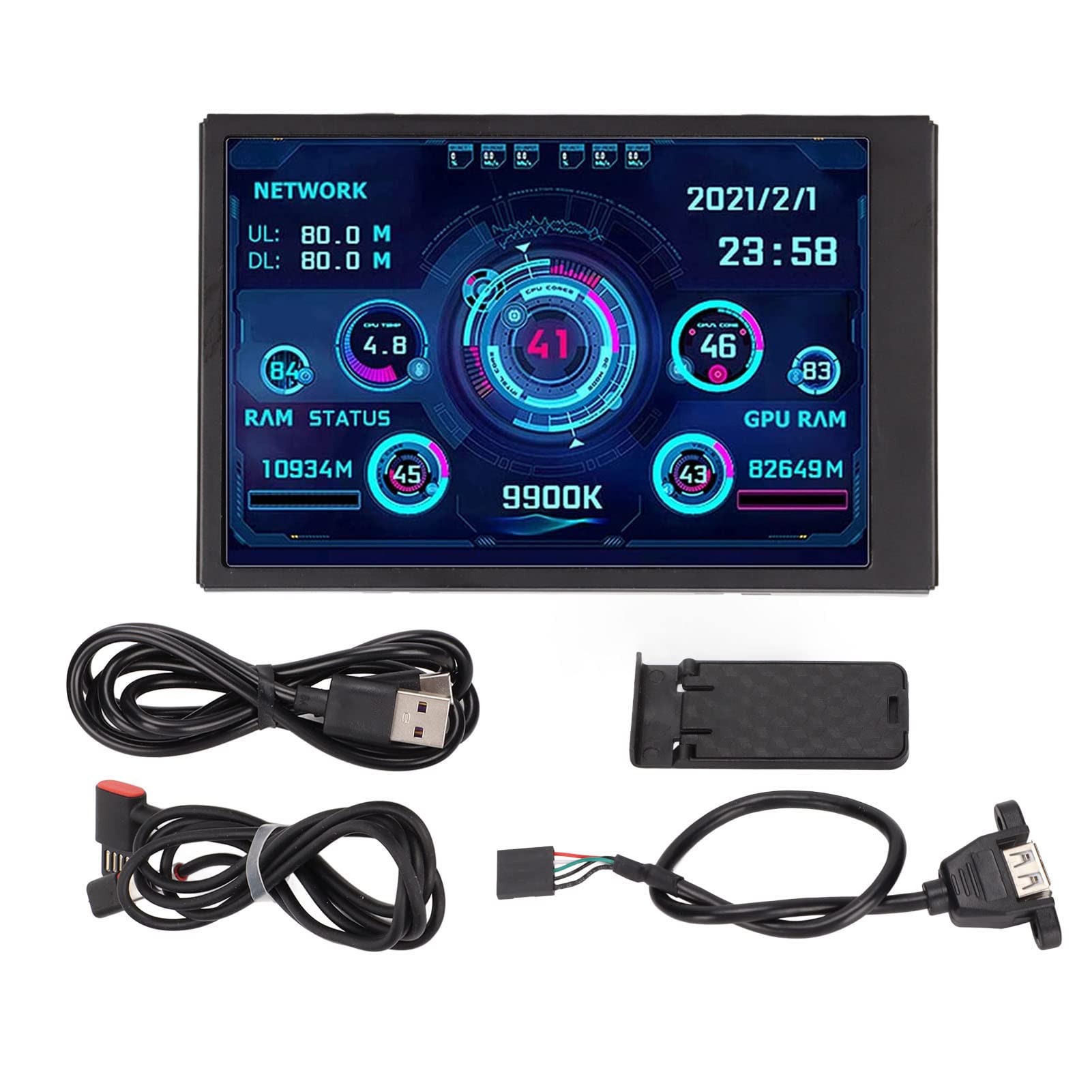 3.5in pc case Screen, IPS USB Mini Screen, PC Temperature Display AIDA64 PC CPU Data Monitor Sensor Panel Monitor,PC Computer Temp