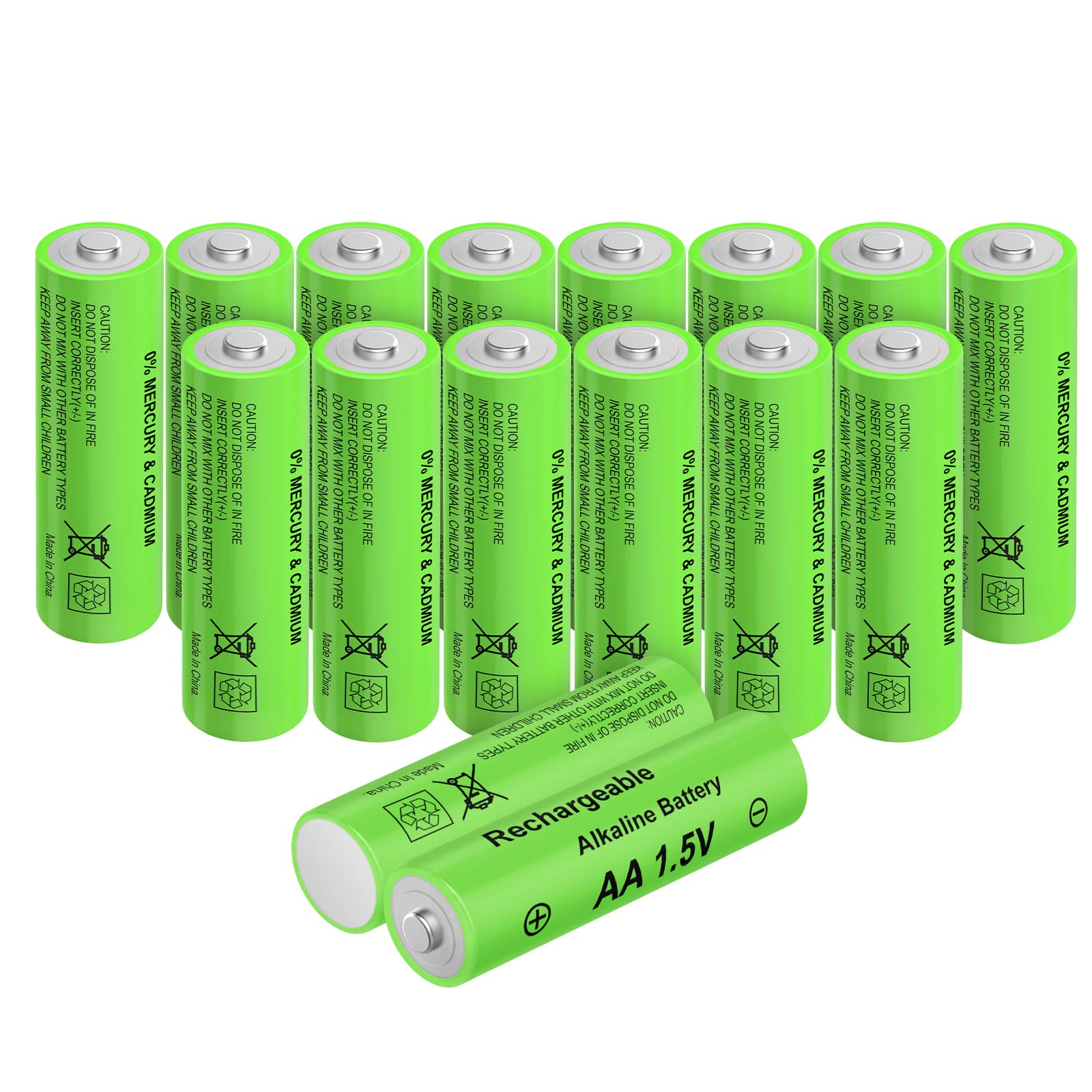 YXZHENG 1.5V Alkaline AA Rechargeable Battery Cell (16PCS AA)