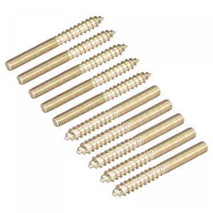 uxcell m5x50mm hanger bolts, 20pcs double ended thread dowel screws for wood furniture