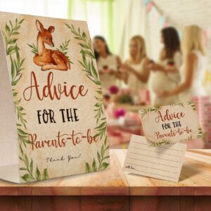 Advice for the Parents-to-Be Sign, Baby Shower Advice Game Kit (1 Standing Sign + 50 Advice Cards), Baby Showers Decorations-NPZAD11