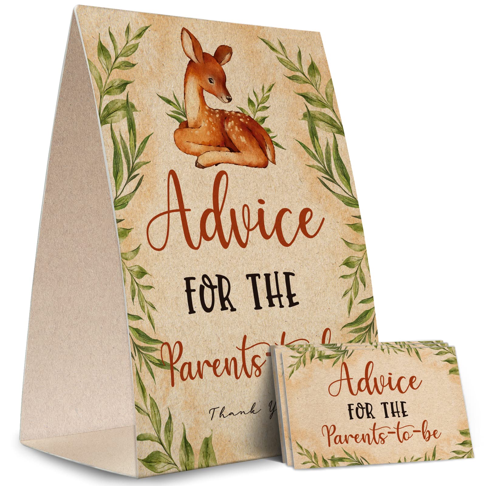 Advice for the Parents-to-Be Sign, Baby Shower Advice Game Kit (1 Standing Sign + 50 Advice Cards), Baby Showers Decorations-NPZAD11