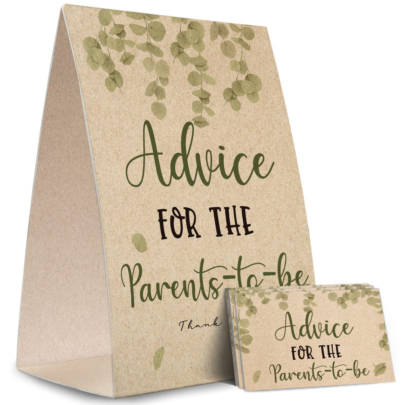 Advice for the Parents-to-Be Sign, Baby Shower Advice Game Kit (1 Standing Sign + 50 Advice Cards), Baby Showers Decorations-NPZAD13