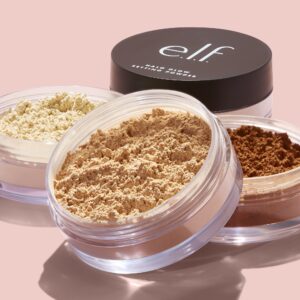 e.l.f. Halo Glow Setting Powder, Silky Powder For Minimizing Pores & Fine Lines, Delivers A Semi-Matte Finish, Vegan & Cruelty-Free, Light Pink