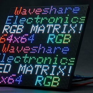 waveshare 64x64 4096 Pixels RGB Full-Color LED Matrix Panel 3mm Pitch Displaying Text/Colorful Image/Animation Adjustable Brightness Chainable Design,Compatible with Arduino/Raspberry Pi