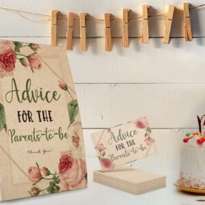 Advice for the Parents-to-Be Sign, Baby Shower Advice Game Kit (1 Standing Sign + 50 Advice Cards), Baby Showers Decorations-NPZAD16