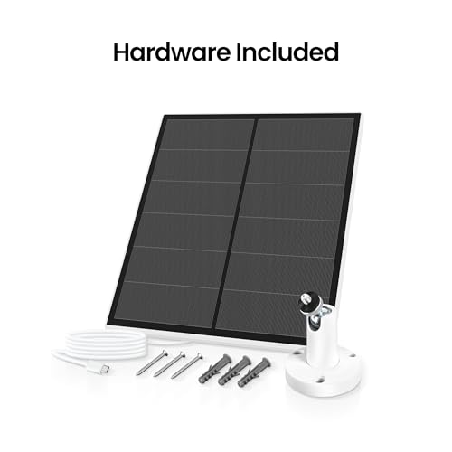 Feit Electric Solar Panel Continuous Charger Panel/SOL/CAM Compatible Feit Electric Smart Outdoor Camera CAM/WM/WiFi/BAT, 9ft Cord, Micro-USB, Adjustable Mounting Bracket