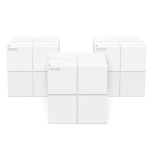 tenda mesh wifi system (mw6), 2 gigabit ports per unit, wifi router and extender replacement, compatible with alexa, parental controls, 5 - pack