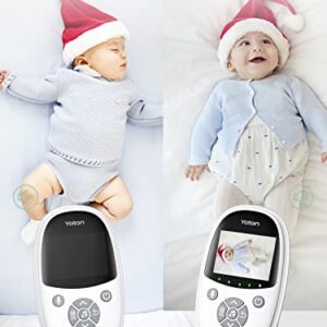 YOTON Portable 2.4" Baby Monitor YB01 with Camera and Audio, Auto Night Vision, 2-Way Talk,Temperature Monitor and 8 Lullabies VOX Mode,for Pet,Plug & Play