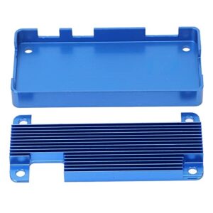 Micro Computer Enclosure Shell Aluminum Alloy Passive Cooling Case for Raspberry Pi Zero 2W Blue