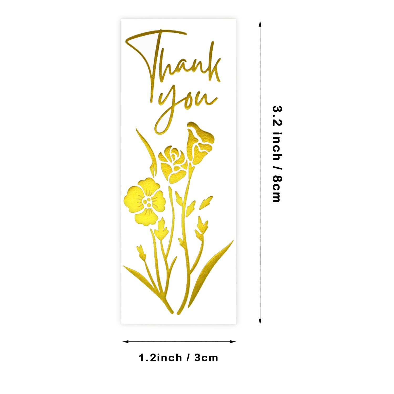 Gold Thank You Stickers 2 Rolls for Small Business 240 Pcs Big Rectangle Wedding Stickers 4 Designs Glitter Flowers Gift Seal Stickers Labels