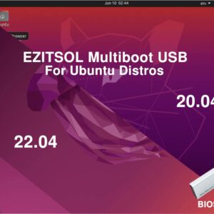 EZITSOL USB for Ubuntu 22.04 & 20.04 64bit,Lubuntu 18.04 32bit | 3IN1 Bootable Linux USB Flash Drive/Stick,Jump Drive,Pendrive,Thumb Drive