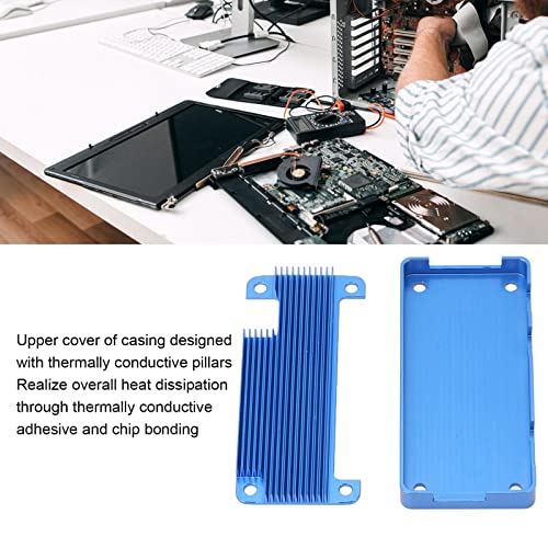 Micro Computer Enclosure Shell Aluminum Alloy Passive Cooling Case for Raspberry Pi Zero 2W Blue