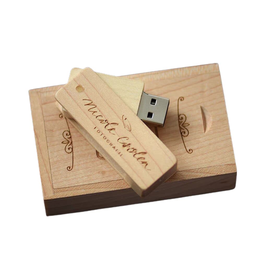 Customized Gift Personalised Engraved USB 2.0 Flash Drive Memroy Stick, Personalised Gift Engraved Wooden USB Flash Drive for Wedding, Graduation, Birthday