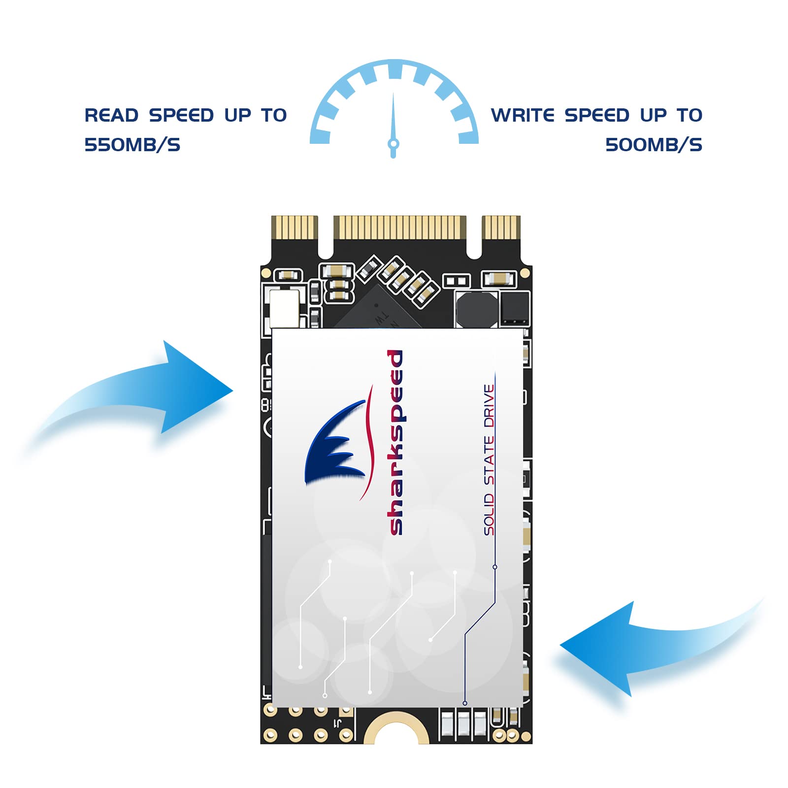 2242 NGFF 256GB M.2 SSD SHARKSPEED Plus Internal M2 SSD 3D NAND SATA III 6 Gb/s,Solid State Drive for Notebooks Desktop PC [M.2 2242 256GB(2Packs)]