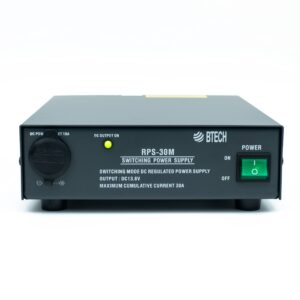 btech rps-30m 30 amp compact regulated bench power supply - 13.8v ac-to-dc converter with screw terminals & cigarette plug output