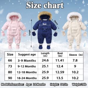 XIFAMNIY Baby Boys and Grils Winter Snowsuit Outwear Hooded Footie Snow Suits Toddler 3-24M