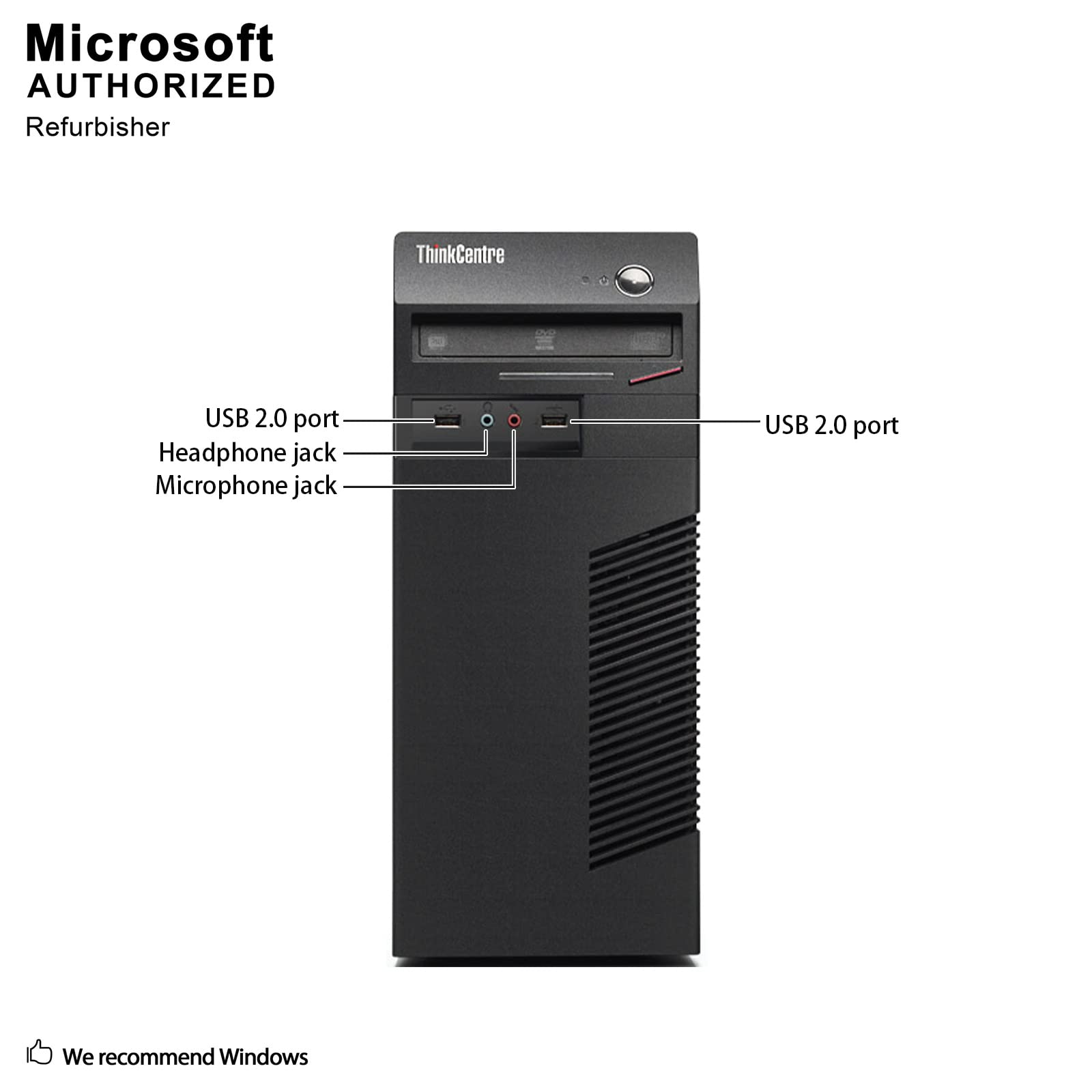 Desktop PC Computer Tower LENOVO THINKCENTRE M72E, Intel Quad Core i5-3550 3.7GHz, 4G DDR3, 500G, DVD, WiFi, BT, VGA, DP, Windows 10 Pro 64 Bit-Multi-Language Supports English/Spanish/French (Renewed)