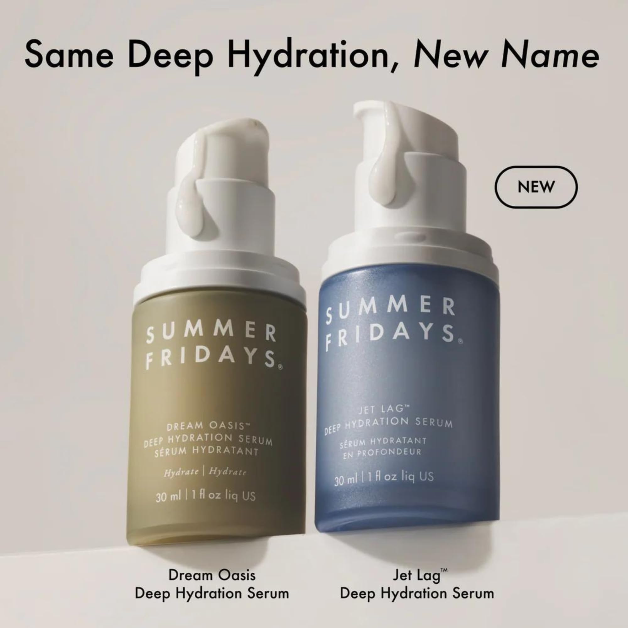 Summer Fridays Jet Lag Deep Hydration Serum - Hydrating Face Serum for Dry Skin with Glycerin & Squalane - Helps Soothe Skin and Improve the Appearance of Fine Lines & Wrinkles - Fragrance Free (1 Oz)