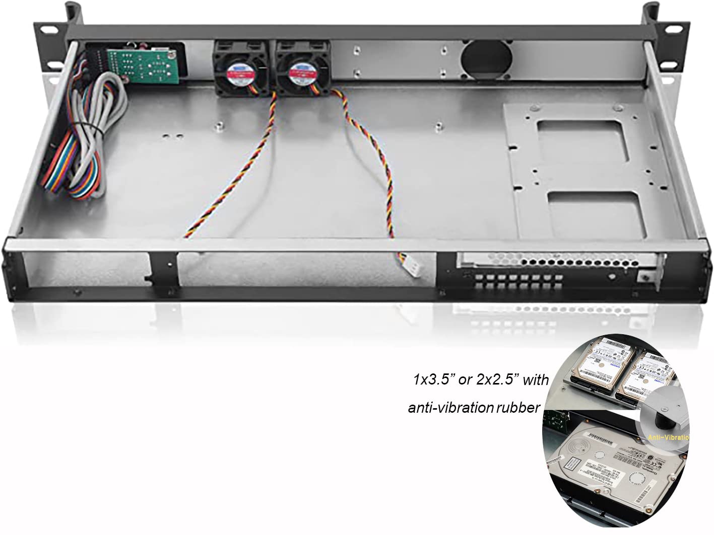 RackChoice 1U Rackmount Server Chassis 9.84" Depth Support Mini-itx M/B only