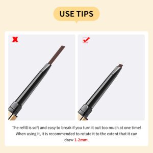 Docolor Makeup Micro Brow Pencil, Definer Eyebrow Pencil,Dual-Sided,Ultra-Fine Mechanical Pencil, Soft Brown and Black,2 Count