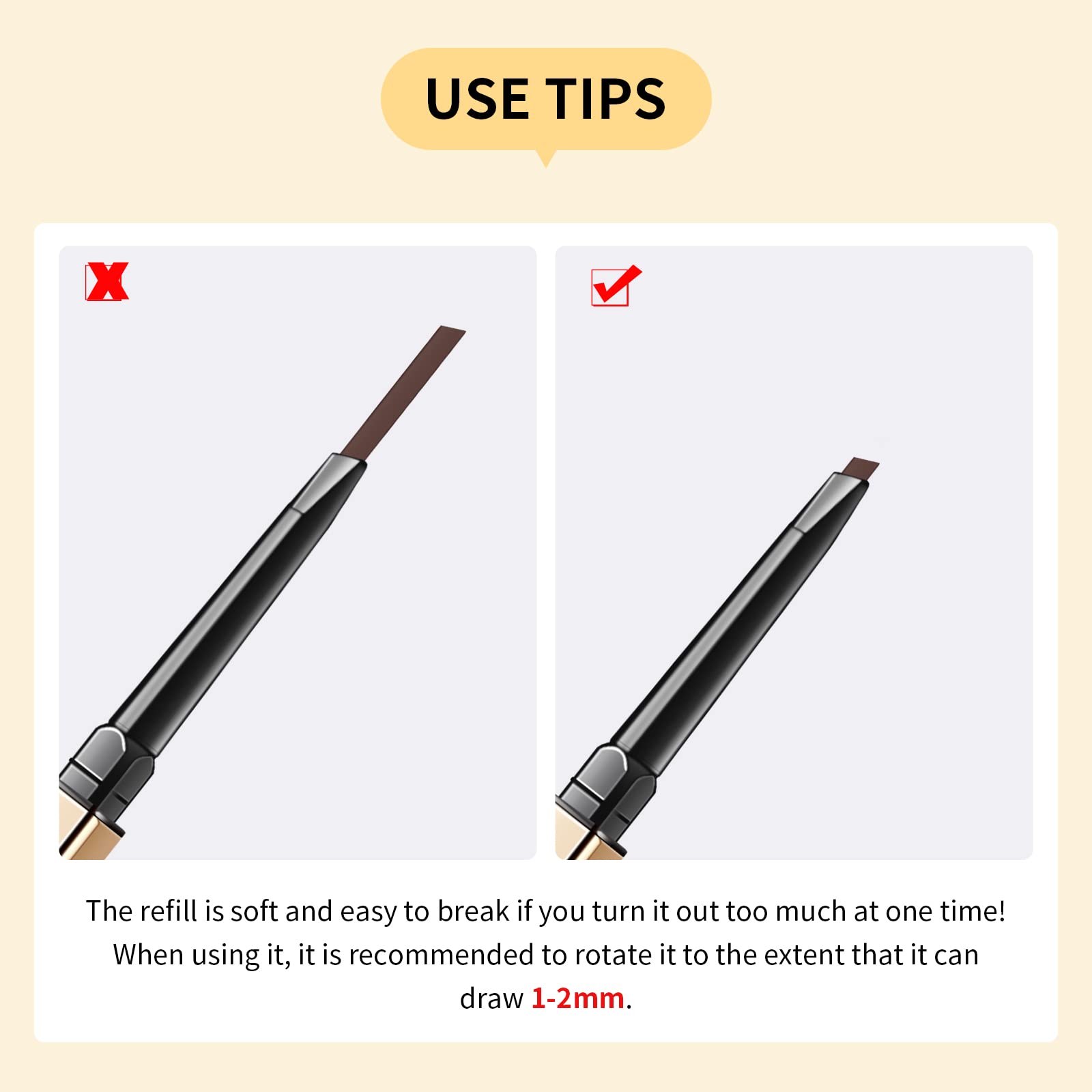 Docolor Makeup Micro Brow Pencil, Definer Eyebrow Pencil,Dual-Sided,Ultra-Fine Mechanical Pencil, Soft Brown and Black,2 Count