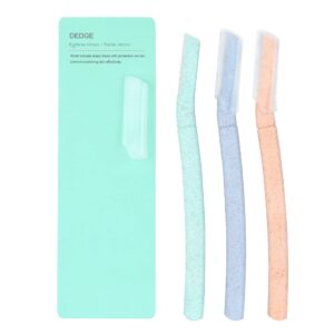 Dedge Eyebrow Razor Multipurpose Dermaplane Facial Razor for Exfoliation, Eyebrow Shaper includes Blade Cover, 1 Pack of 3