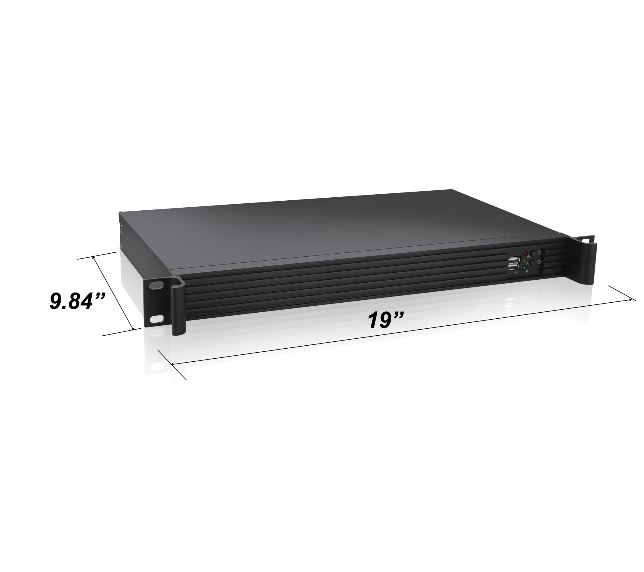 RackChoice 1U Rackmount Server Chassis 9.84" Depth Support Mini-itx M/B only