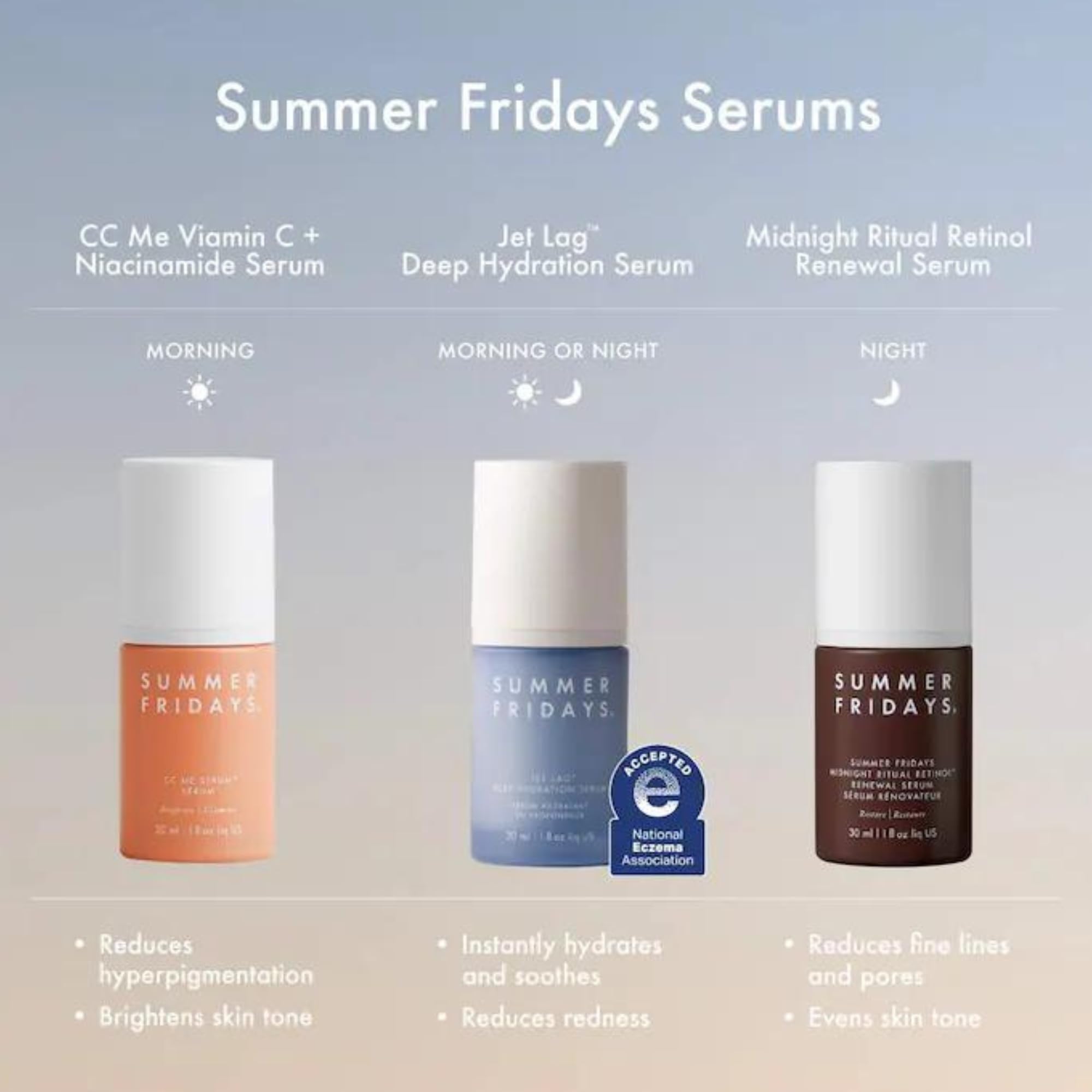 Summer Fridays Jet Lag Deep Hydration Serum - Hydrating Face Serum for Dry Skin with Glycerin & Squalane - Helps Soothe Skin and Improve the Appearance of Fine Lines & Wrinkles - Fragrance Free (1 Oz)