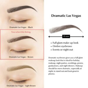 Bliss and Beyond USA | Microblading & Shading Tattoo | A combination of hair stoke and powdered brows | Non-toxic | Vegan friendly (Dramatic Las Vegas, Brown)