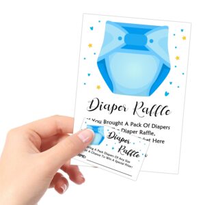 Diaper Raffle Baby Shower Game -Blue Diapers Insert Ticket - Baby boy Shower Game -Baby boy Shower Ideas- Baby Showers Decorations - Baby Showers Party Decorations Game Cards Kit (1 Sign & 50 Cards)