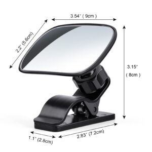 Car Mirror for Baby, Dannisly Back Seat Baby Mirror, Toddler Adjustable Facing Rear View Convex - Accessories, Clip on Windshield or Sun Visor, Black 2