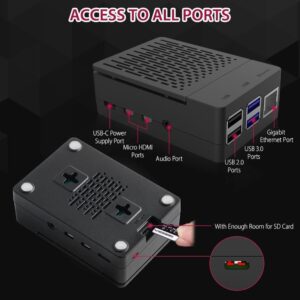 GeeekPi Starter Kit for Raspberry Pi 4 4GB, with Raspberry Pi 4, Case, 64GB Card, Card Reader, HDMI Cables and 18W USB C Power Supply