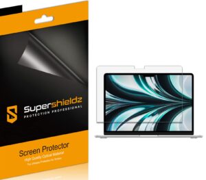 supershieldz (3 pack) designed for new macbook air 13.6 inch (m3/m2 chip, 2024/2022 released) screen protector, high definition clear shield (pet)