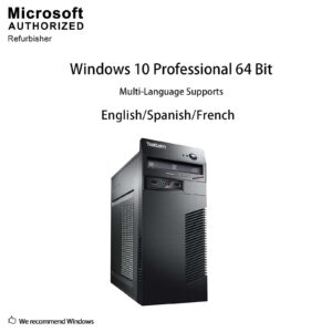 Desktop PC Computer Tower LENOVO THINKCENTRE M72E, Intel Quad Core i5-3550 3.7GHz, 4G DDR3, 500G, DVD, WiFi, BT, VGA, DP, Windows 10 Pro 64 Bit-Multi-Language Supports English/Spanish/French (Renewed)