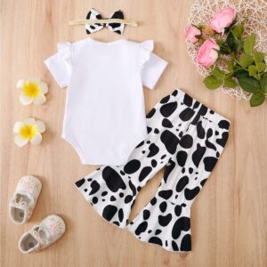 Slanavel Baby Girl First Birthday Outfit 1st Birthday Girl Clothes Holy Cow Im One Birthday Girl Outfit (White,12-18 Months)