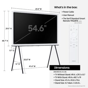 SAMSUNG 55-Inch Class The Serif LS01B Series - QLED 4K, I-Shaped Design, Anti-Reflection Matte Display, -Portable Easel -Stand, Ambient Mode+ Smart -TV -w/ Alexa Built-in (QN55LS01BAFXZA,Latest Model)