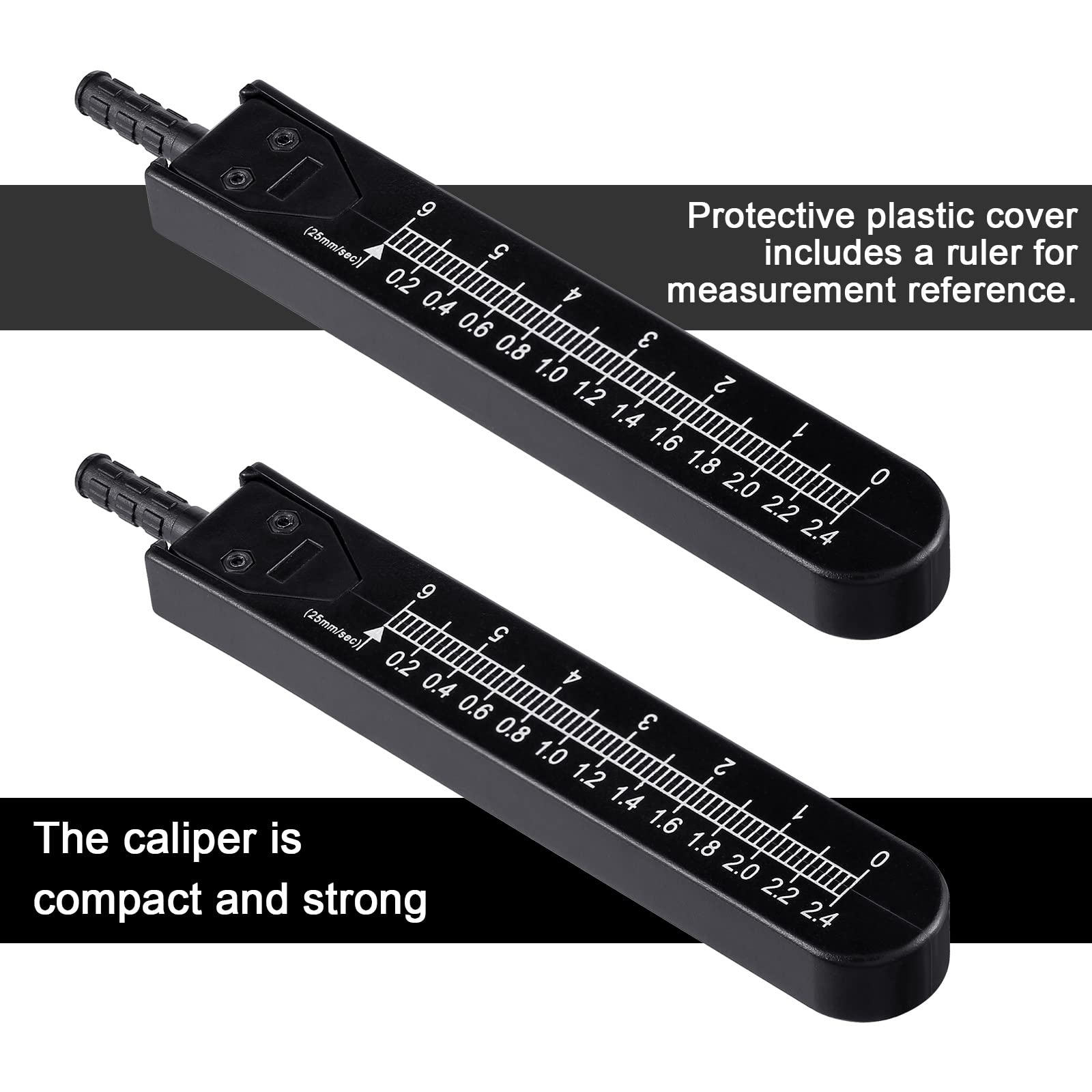 EKG Caliper ECG Calipers Measuring Tool with Ruler Electrocardiogram Drafting Divider for Nursing (Black,4 Pieces)