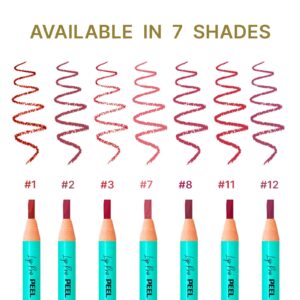 BRAWNA [ Upgrated Version ] 12 Lip Pro Pencils for Lip & Brow Mapping with Sharpener Blades - PMU Supplies - Red