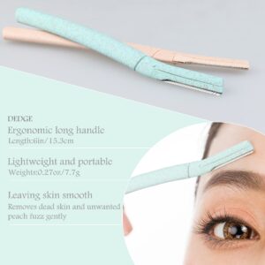 Dedge Eyebrow Razor Multipurpose Dermaplane Facial Razor for Exfoliation, Eyebrow Shaper includes Blade Cover, 1 Pack of 3