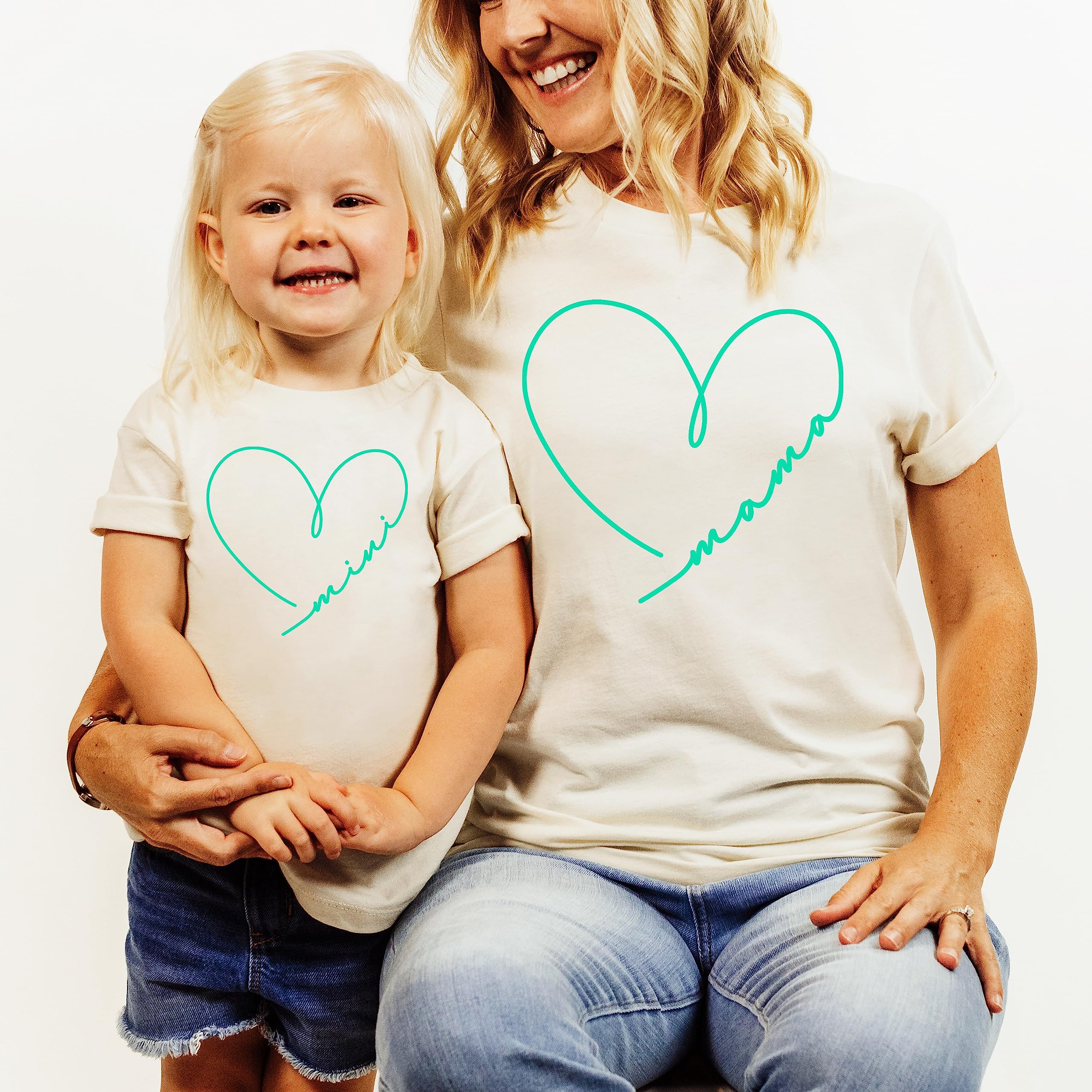 Olive Loves Apple Mommy & Me Matching Mama & Mini Doodle Heart Shirts & Bodysuits for Kids & Adults Mauve Shirt Adult Large