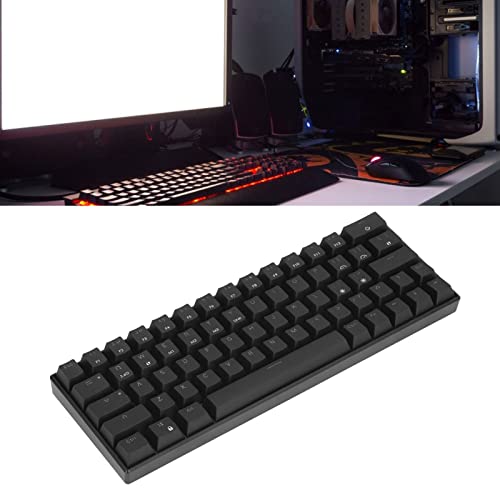 Yunseity PC Gaming Keyboard, 2.4G Wireless Bluetooth Type C Wired Keyboard Compact Mini Mechanical Keyboard with White Light for Laptop PC, Plug and Play(Brown Switch)