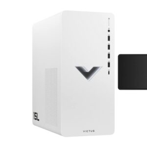 HP 2022 Newest Victus 15L Gaming Premium Desktop | Intel Core i5-12400 12 cores | 16GB RAM | 512GB SSD | NVIDIA GeForce GTX 1660 Super | Windows 11 Home | White | with Mouse Pad Bundle