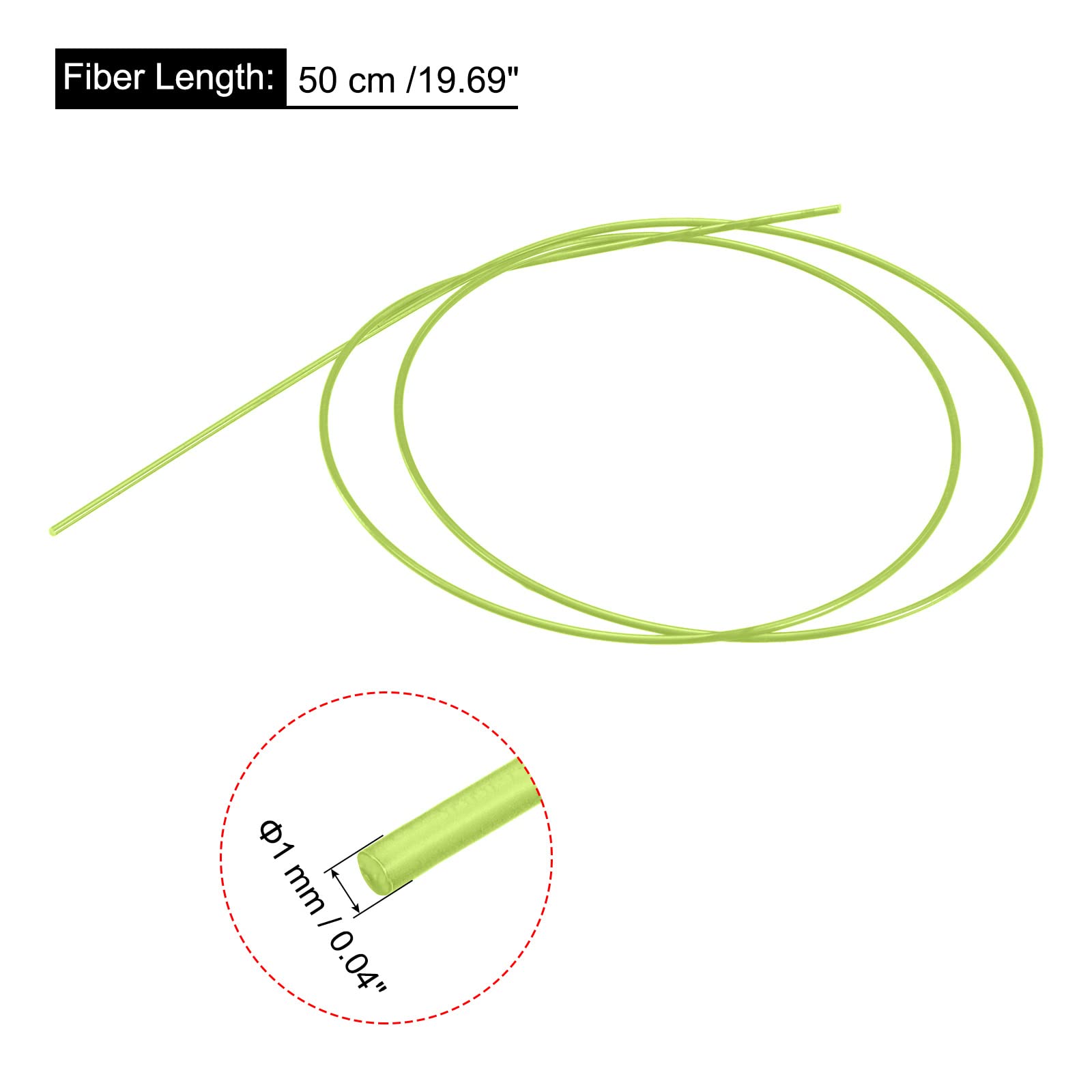 MECCANIXITY Fiber Optic Rods PMMA 1mmx50cm for Sight Filament Green