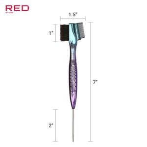 RED by Kiss Chrome Edge Brush Bacteria Free Sterilized Boar Bristles Hair Styling Brush Comb