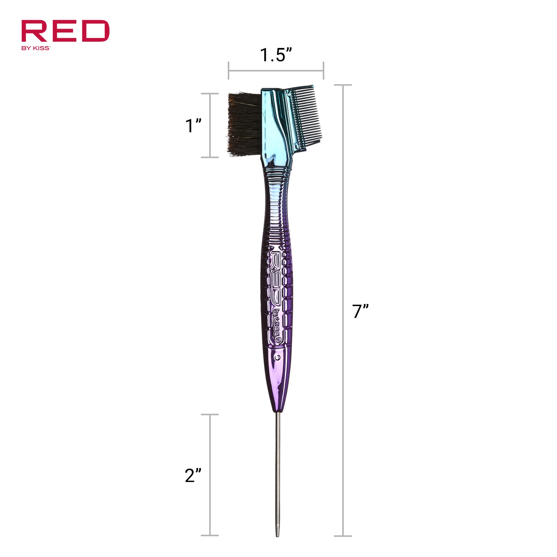 RED by Kiss Chrome Edge Brush Bacteria Free Sterilized Boar Bristles Hair Styling Brush Comb