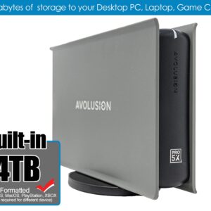 Avolusion PRO-5X 4TB USB 3.0 External Hard Drive for PC, Mac, PlayStation & Xbox (Grey) - 2 Year Warranty (Renewed)