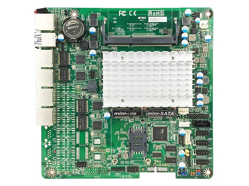 Jetway JNF692G4-345 Fanless Intel Apollo Lake Celeron J3455 Mini-ITX board with 4 x Intel I211-AT GB LAN, HDMI, no Audo